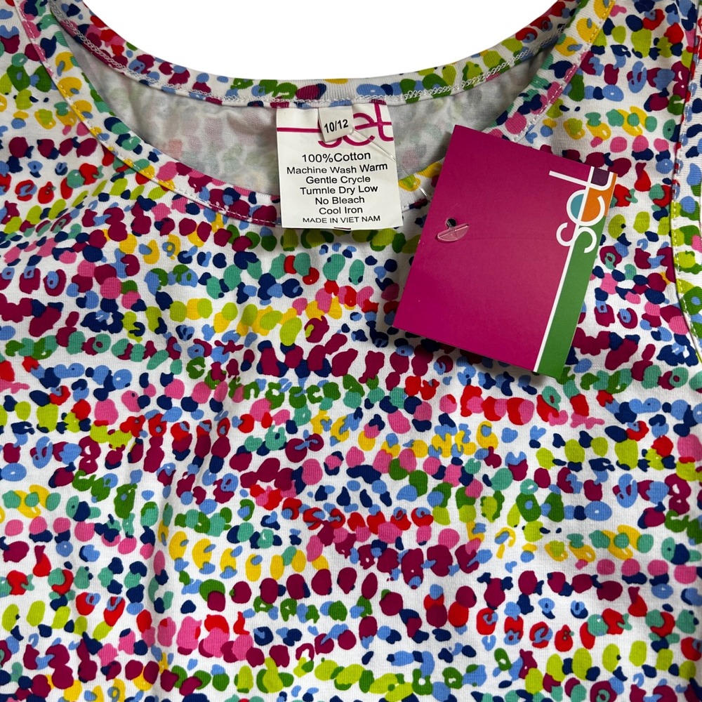 Girls Confetti Dot Sleeveless Cotton Top Multicolor Rainbow Boutique Size 10/12 - Picture 2 of 3